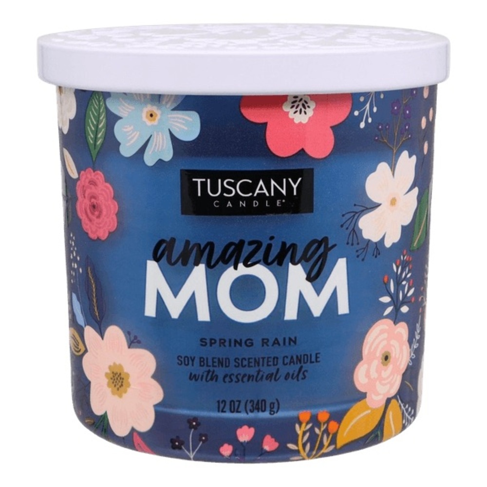 Tuscany "Amazing Mom" Mothers Day scented jar 3-wick candle brand new with lid